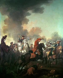 Thomas Brown en la Batalla de Dettingen, 27 de junio de 1743